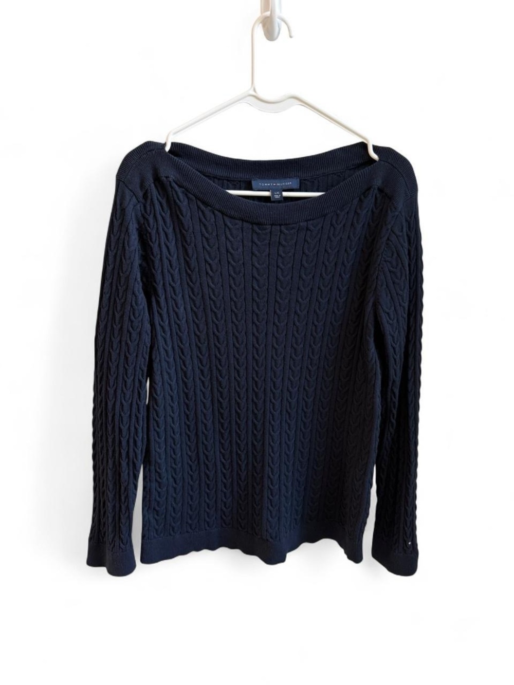 Tommy Hilfiger Navy Blue Cable Knit Sweater